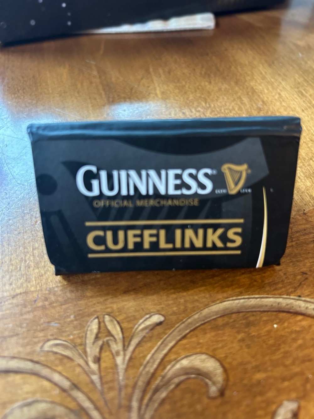 Guinness Black and Gold Cufflinks - Branded Metal Accents